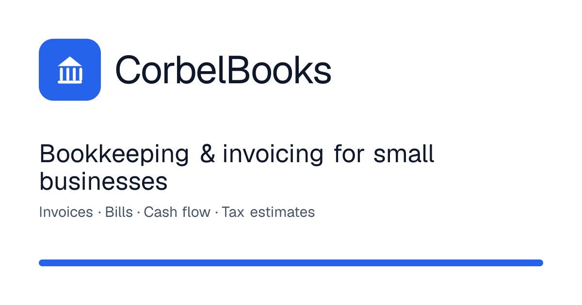 Corbel Books homepage — bookkeeping and invoicing for small businesses